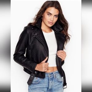 Victoria secret faux leather moto jacket
